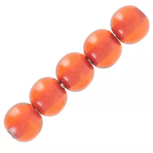 4mm Opaque resin bead - Amber x15
