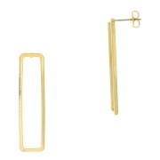 40x10.5mm Rectangular earstuds - 3 micron Gold Plated x2|raw }}