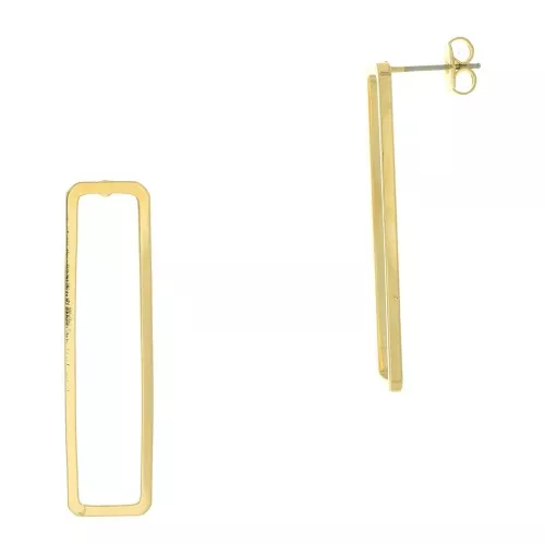 40x10.5mm Rectangular earstuds - 3 micron Gold Plated x2