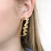 40x10.5mm Rectangular earstuds - 3 micron Gold Plated x2