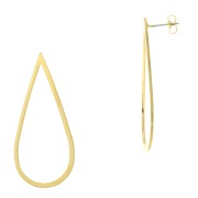 50x22mm Hollow drop earstuds - 3 micron Gold Plated x2