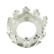925 Sterling Silver round setting - crown pattern - for 6mm cabochon x1
