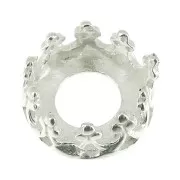 925 Sterling Silver round setting - crown pattern - for 6mm cabochon x1