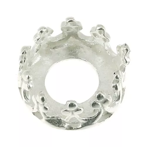 925 Sterling Silver round setting - crown pattern - for 6mm cabochon x1