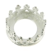 925 Sterling Silver round setting - crown pattern - for 8mm cabochon x1