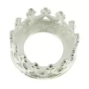 925 Sterling Silver round setting - crown pattern - for 8mm cabochon x1
