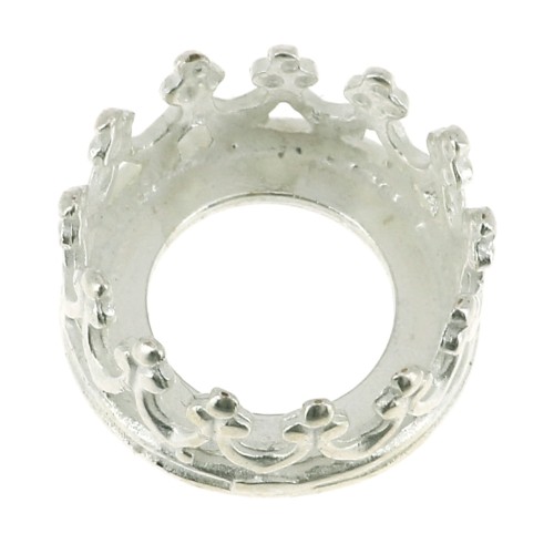925 Sterling Silver round setting - crown pattern - for 8mm cabochon x1