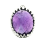 925 Sterling Silver pendant setting - crown pattern - for 18 x13mm cabochon x1