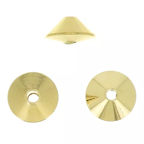 3x6mm Cone bead - 3 micron Gold plated x1