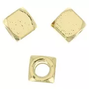 8mm Rounded cube bead - 3 micron Gold Plated x1