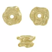 12x6mm Irregular round beads - 3 micron Gold Plated x1