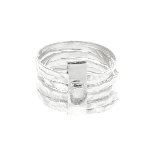 925 Sterling Silver Ring for 4mm cabochon - Size 56 x1