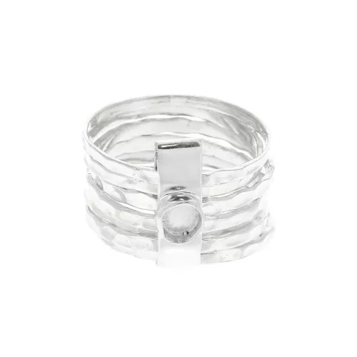 925 Sterling Silver Ring for 4mm cabochon - Size 56 x1
