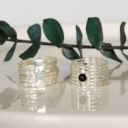 925 Sterling Silver Ring for 4mm cabochon - Size 56 x1