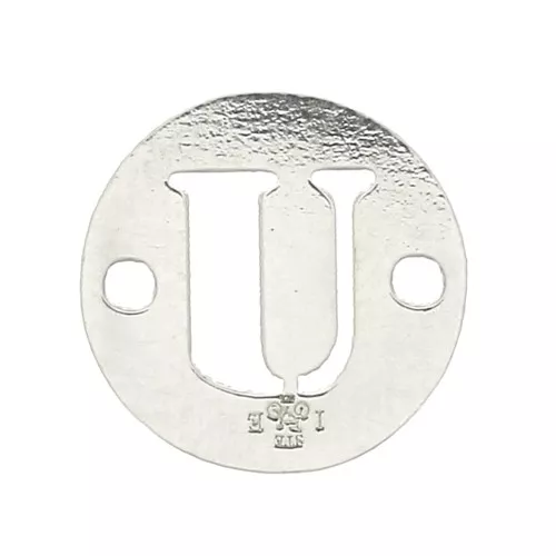 8.5mm 925 Sterling Silver 2-hole Round letter U connector x1