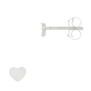 4mm 925 Sterling Silver Heart earstuds x2