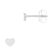 4mm 925 Sterling Silver Heart earstuds x2