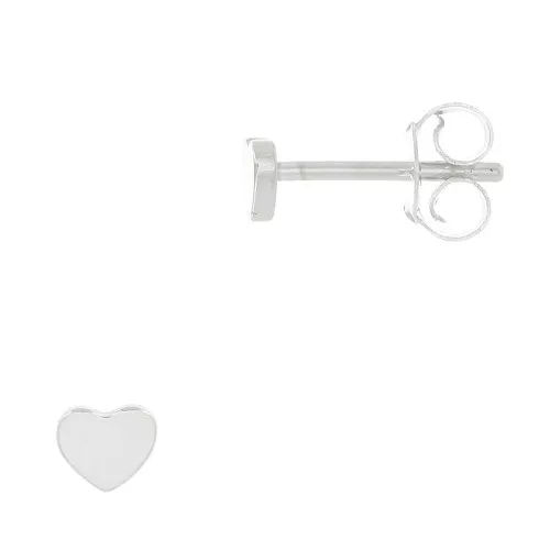 4mm 925 Sterling Silver Heart earstuds x2