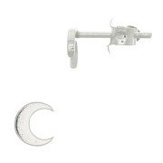 5mm 925 Sterling Silver Moon earstuds x2