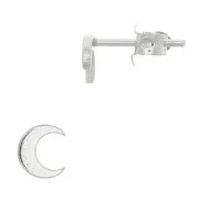 5mm 925 Sterling Silver Moon earstuds x2