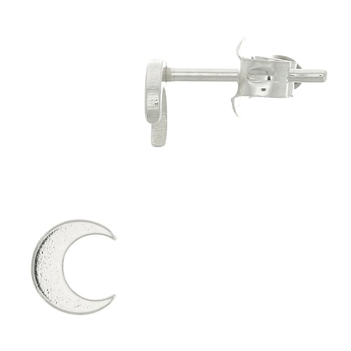 5mm 925 Sterling Silver Moon earstuds x2