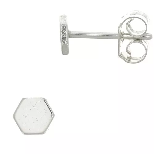 4mm 925 Sterling Silver Octagon earstuds x2