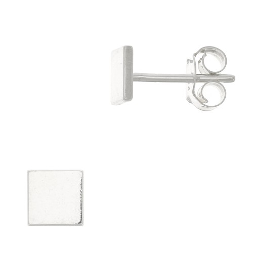 5mm 925 Sterling Silver Square earstuds x2