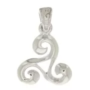 15x13mm 925 Sterling Silver Triskel pendant with closed ring x1