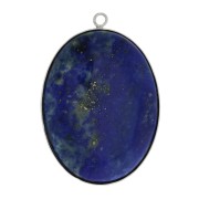 925 Sterling Silver Oval pendant for 40x30mm flat back cabochon x1