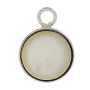 925 Sterling Silver Round pendant set for 10mm flat back cabochon x1