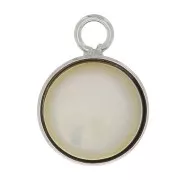 925 Sterling Silver Round pendant set for 10mm flat back cabochon x1