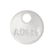 6mm 925 Sterling Silver Engraved Round Sequins AG925 x10
