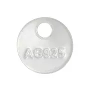 6mm 925 Sterling Silver Engraved Round Sequins AG925 x10