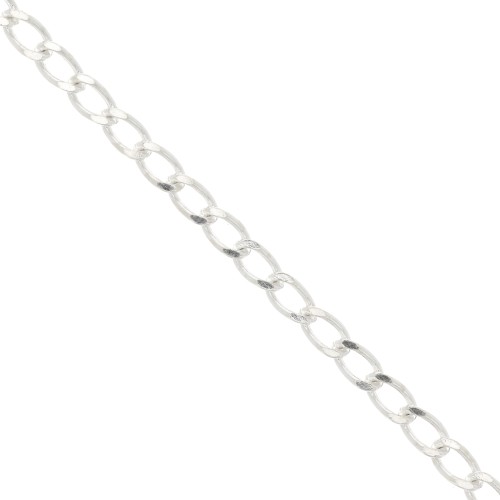 3.9mm 925 Sterling Silver curb mesh chain x50cm