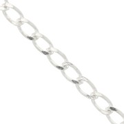 3.9mm 925 Sterling Silver curb mesh chain x50cm