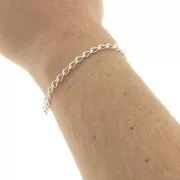 3.9mm 925 Sterling Silver curb mesh chain x50cm