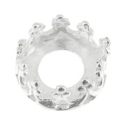 Round setting - crown pattern - for 6mm cabochon - Fine Silver Plated x1