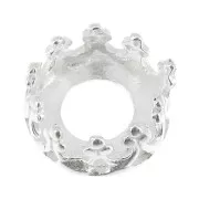 Round setting - crown pattern - for 6mm cabochon - Fine Silver Plated x1