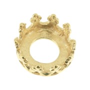 Round setting - crown pattern - for 6mm cabochon - Fine Gold Plated x1