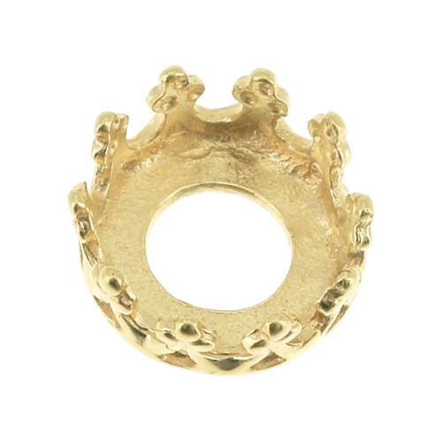 Round setting - crown pattern - for 6mm cabochon - Fine Gold Plated x1