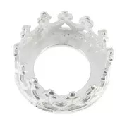 Round setting - crown pattern - for 8mm cabochon - Fine Silver Plated x1