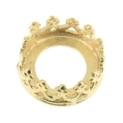 Round setting - crown pattern - for 8mm cabochon - Fine Gold Plated x1|raw }}