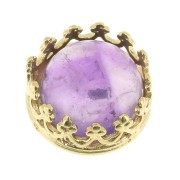 Round setting - crown pattern - for 8mm cabochon - Fine Gold Plated x1