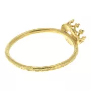 Thin hammered ring for 6mm cabochon - Size 56 - 3 micron Gold plated x1