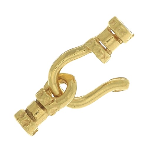 10mm Hook clasp for 1.4mm cord - 3 micron gold plated x1