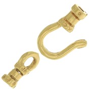 10mm Hook clasp for 1.4mm cord - 3 micron gold plated x1