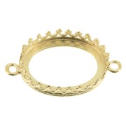 Connector setting - crown pattern - for 18x13mm cabochon - Fine Gold Plated x1|raw }}
