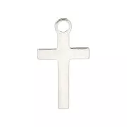 13x7.5mm 925 Sterling Silver Cross charm x1