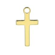 13x7.5mm 925 Sterling Silver Cross charm - Gold Tone x1|raw }}