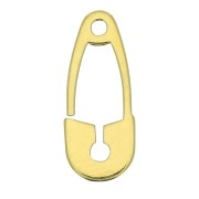 16x6.5mm 925 Sterling Silver Safety Pin charm - Gold Tone x1|raw }}